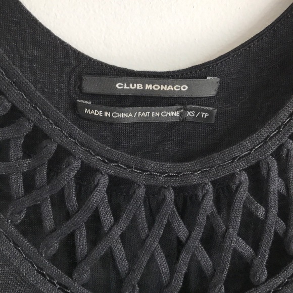 CLUB MONACO black cold shoulder top - Picture 2 of 3